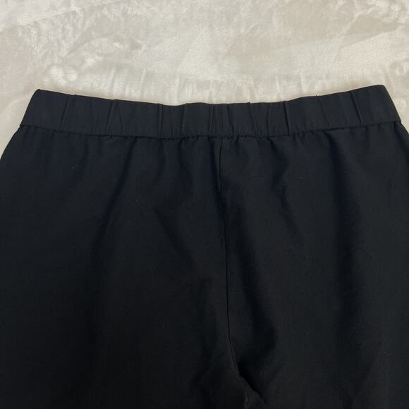 Eileen Fisher Pants Womens Large Black Crepe Crop Elastic Waist Minimal Preppy - Picture 10 of 11